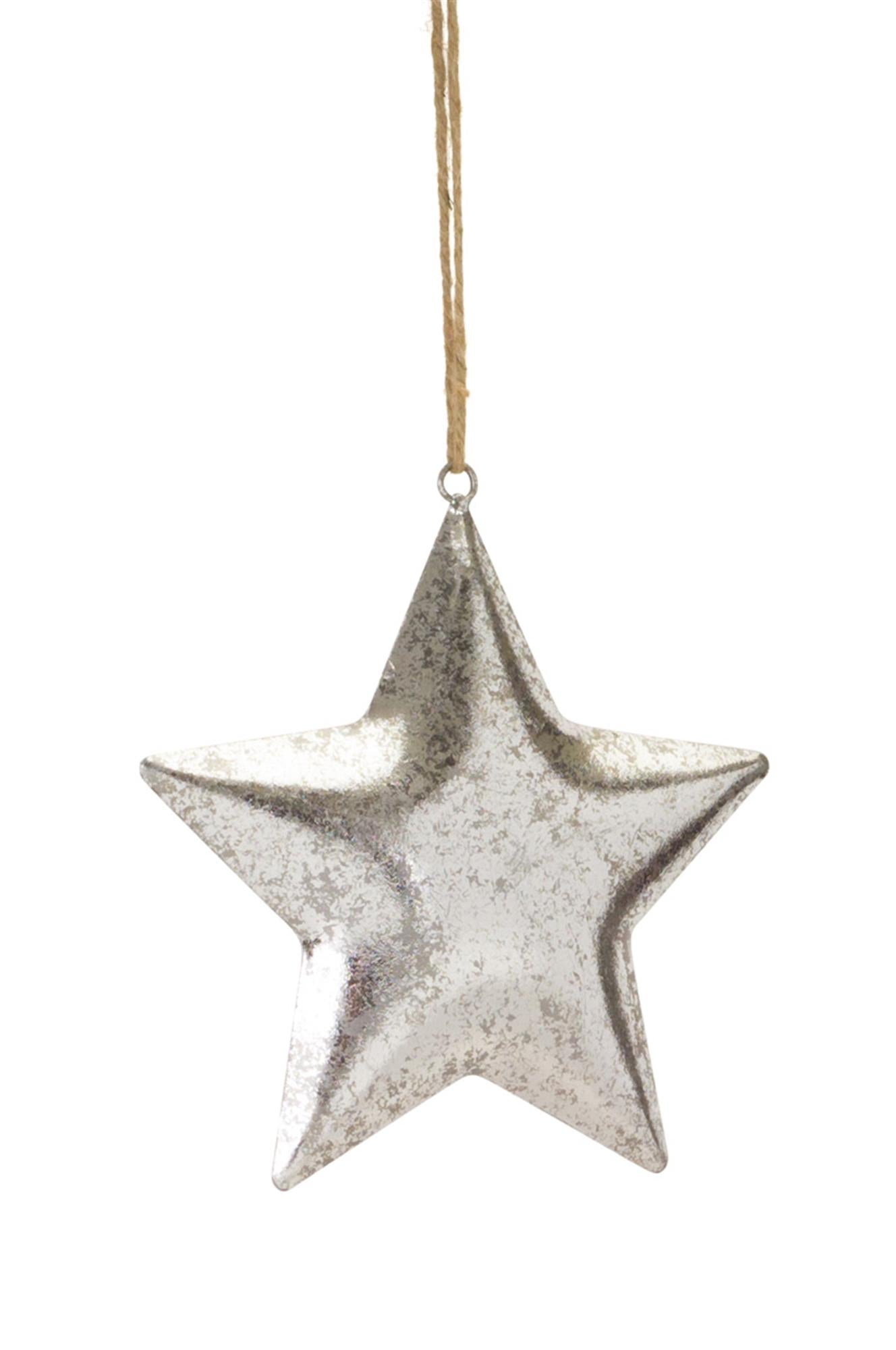 Club Pack of 12 Silver Colored Christmas Star Ornaments 8.5"