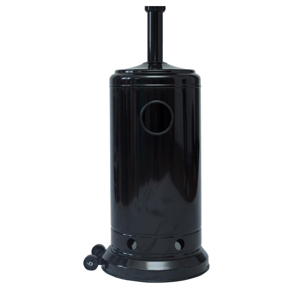 Dcenta 46000BTU Propane Black powder coated Iron Mushroom Outdoor Patio , with Two Smooth-rolling Wheels,with Hose Set,with Black Cover