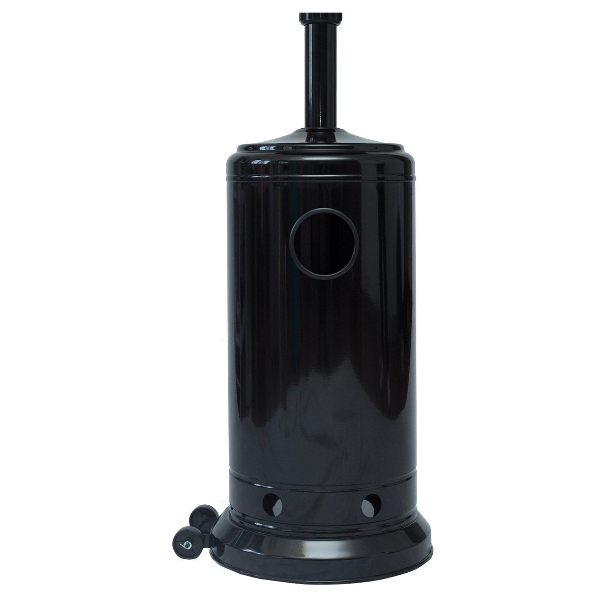 Dcenta 46000BTU Propane Black powder coated Iron Mushroom Outdoor Patio , with Two Smooth-rolling Wheels,with Hose Set,with Black Cover