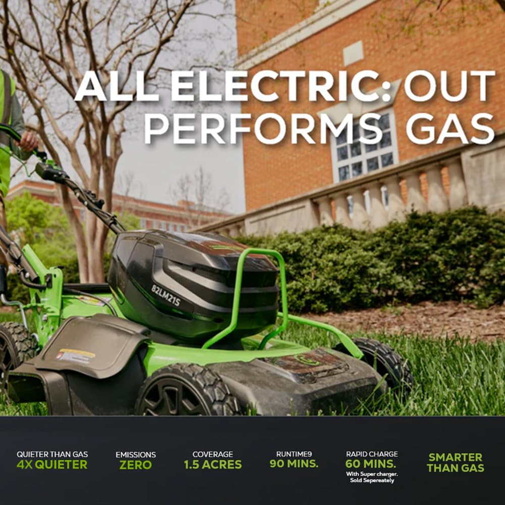 82V 21" Self-Propelled Lawn Mower, 8.0Ah Battery + Dual Port Charger