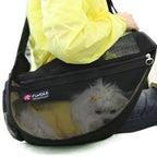 Fundle Pet Dog Cat Cool Carrier Bag Adjustable Strap Seethrough LarBlack