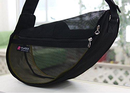 Fundle Pet Dog Cat Cool Carrier Bag Adjustable Strap Seethrough LarBlack