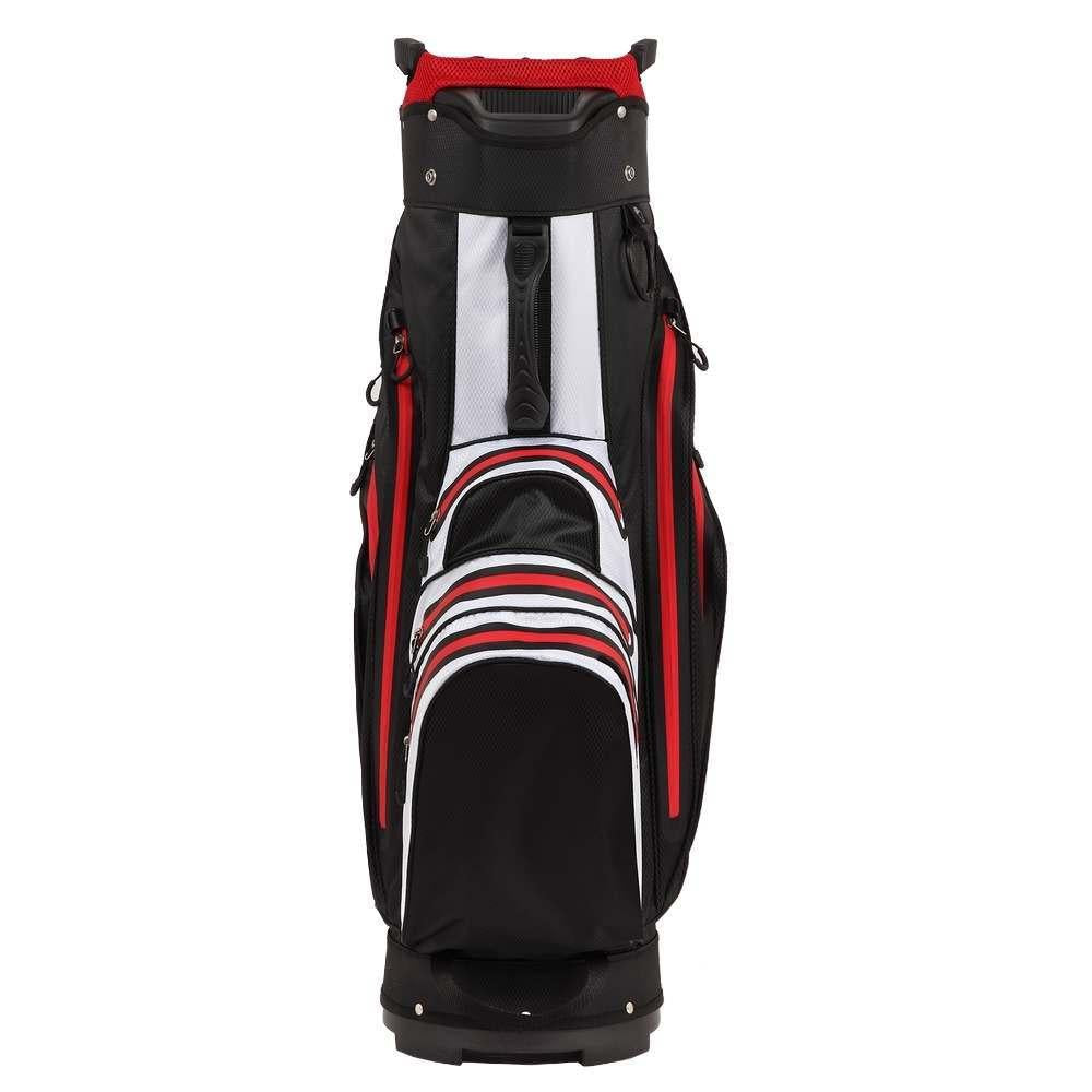 Ram Golf Waterproof Cart Bag - 14 Way Club Dividers Black/White/Red