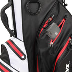 Ram Golf Waterproof Cart Bag - 14 Way Club Dividers Black/White/Red