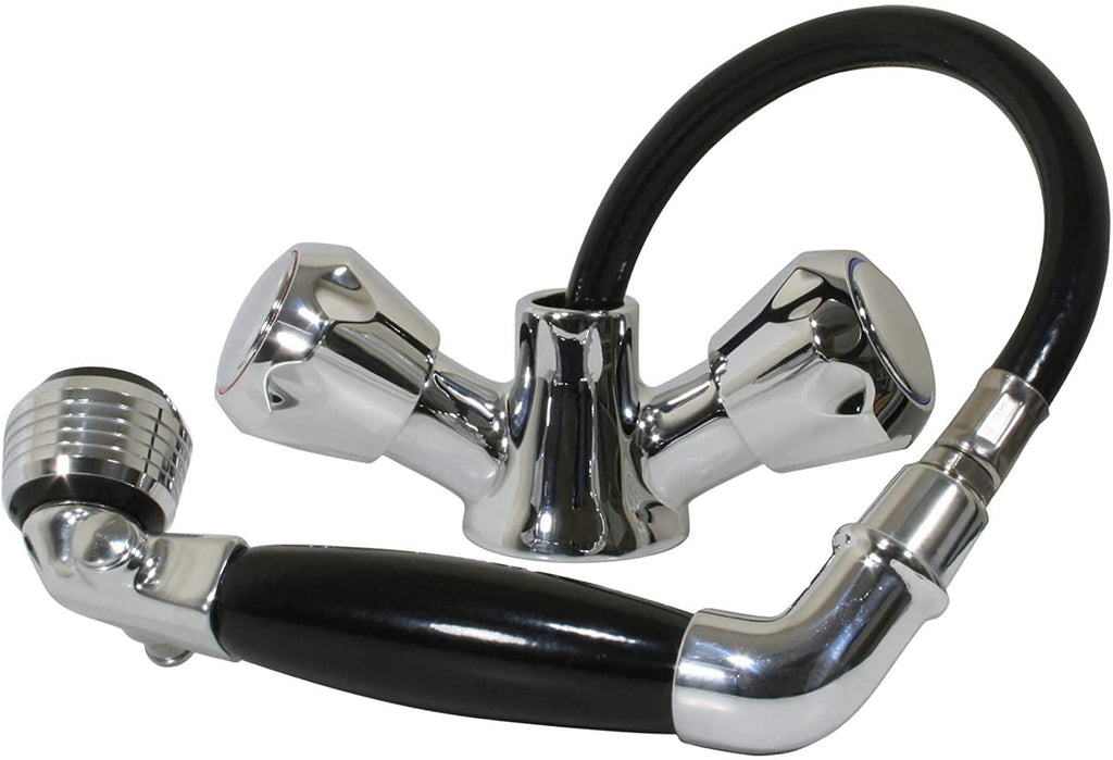 Scandvik 46010P Standard Family Water Conservation Handle Pull Out Shower Mixer with 5' Chrome Hose