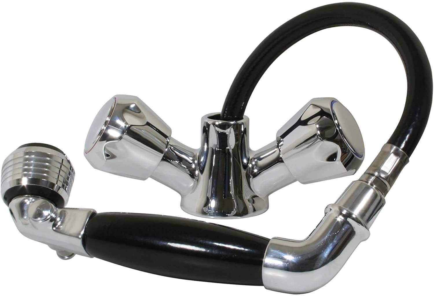 Scandvik 46010P Standard Family Water Conservation Handle Pull Out Shower Mixer with 5' Chrome Hose