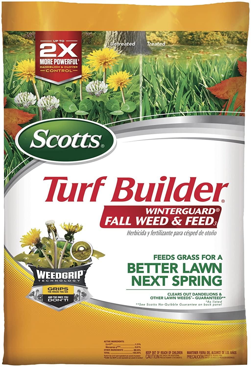 scotts turf builder winterguard fall weed and feed 3: covers up to 15,000 sq ft, fertilizer, 43 lbs., not available in fl