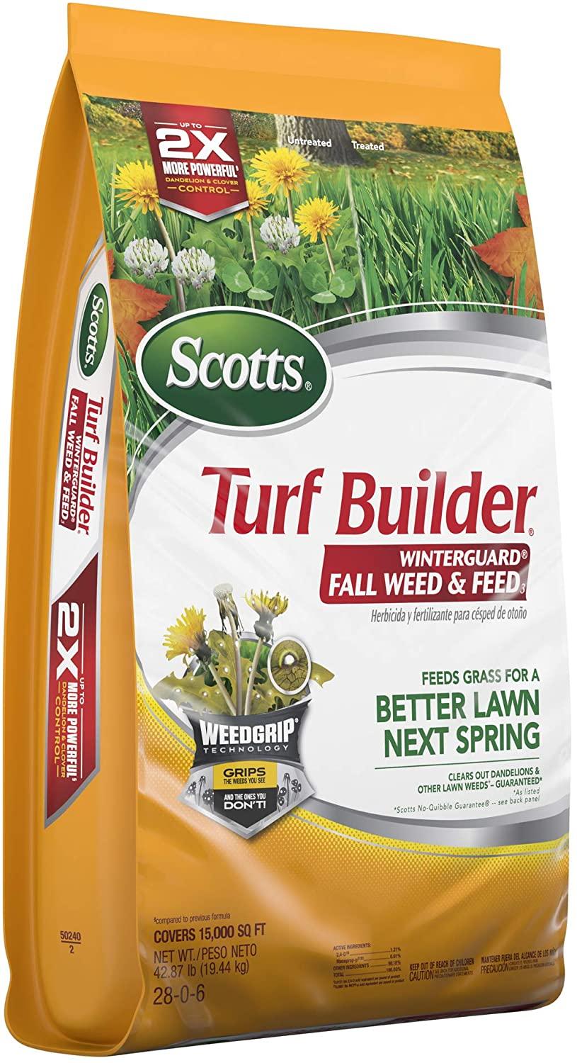 scotts turf builder winterguard fall weed and feed 3: covers up to 15,000 sq ft, fertilizer, 43 lbs., not available in fl