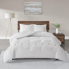 Home Essence Lucina 3 Piece Cotton Waffle Weave Comforter set