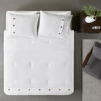 Home Essence Lucina 3 Piece Cotton Waffle Weave Comforter set