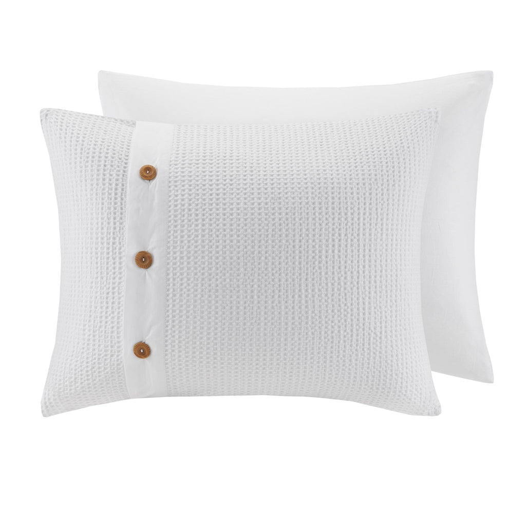 Home Essence Lucina 3 Piece Cotton Waffle Weave Comforter set