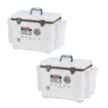 30 qt. Durable Bait Dry Box and Cooler with Rod Holders, White (2-Pack)