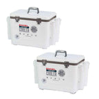 30 qt. Durable Bait Dry Box and Cooler with Rod Holders, White (2-Pack)