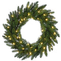 30 in. Feel Real Frosted Colonial Artificial Christmas Wreath with 400 Dual Color LED Cosmic Lights