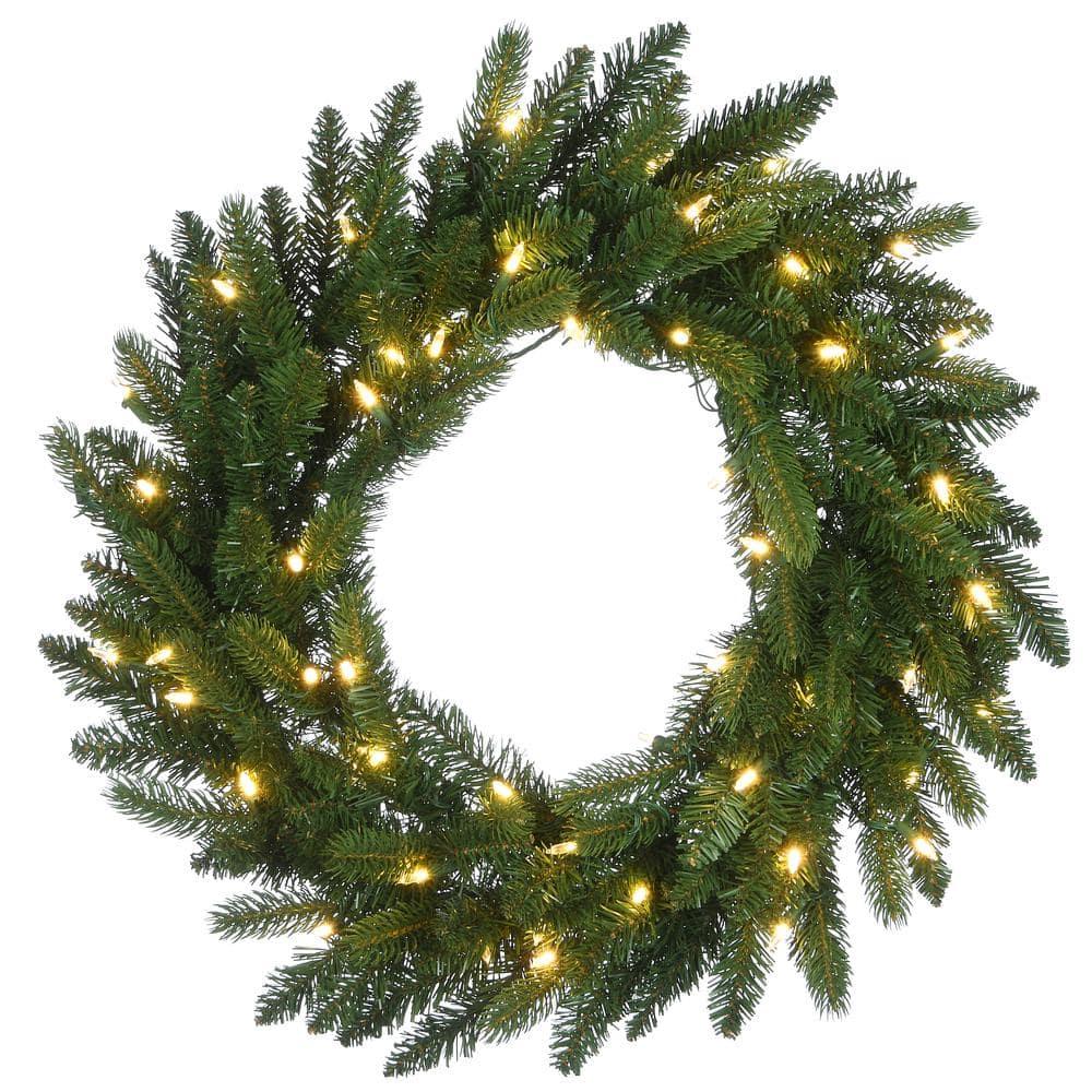30 in. Feel Real Frosted Colonial Artificial Christmas Wreath with 400 Dual Color LED Cosmic Lights