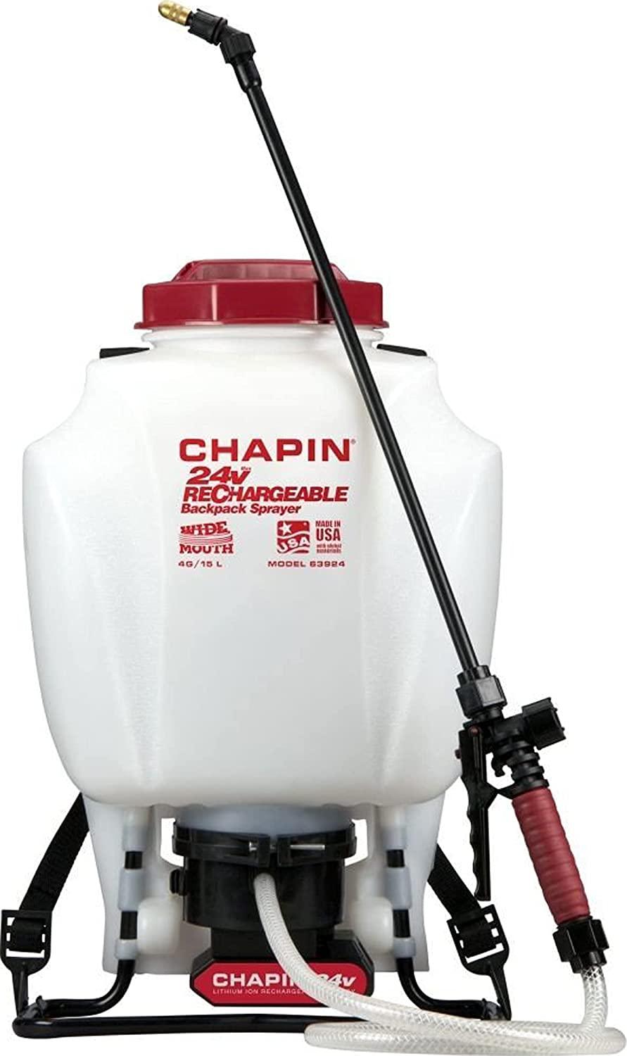 Chapin International 63924 24V Rechargeable Backpack (4 gal.) Sprayer, White
