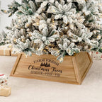 40 in. L Natural Wooden Trapezoid in. Farm Fresh in. Christmas Tree Collar (KD)