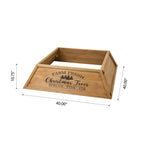 40 in. L Natural Wooden Trapezoid in. Farm Fresh in. Christmas Tree Collar (KD)