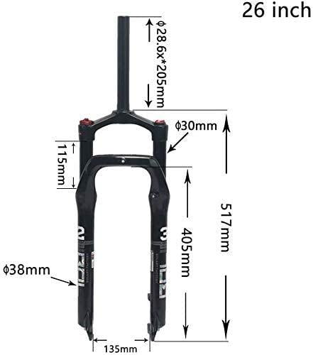 SJMFGF Road Bike Rigid Forks Electric MTB Beach Snow Bike Suspension Fork Aluminum Alloy Air Fork