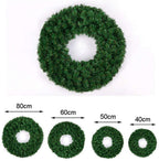 NYKK Front Door Wreath Artificial Green Pine  Christmas Wreaths 4 Sizes Christmas Pine s for Christmas, Home or Wedding Party Decorations (Green) Simulation Wreath (Size : 80cm)