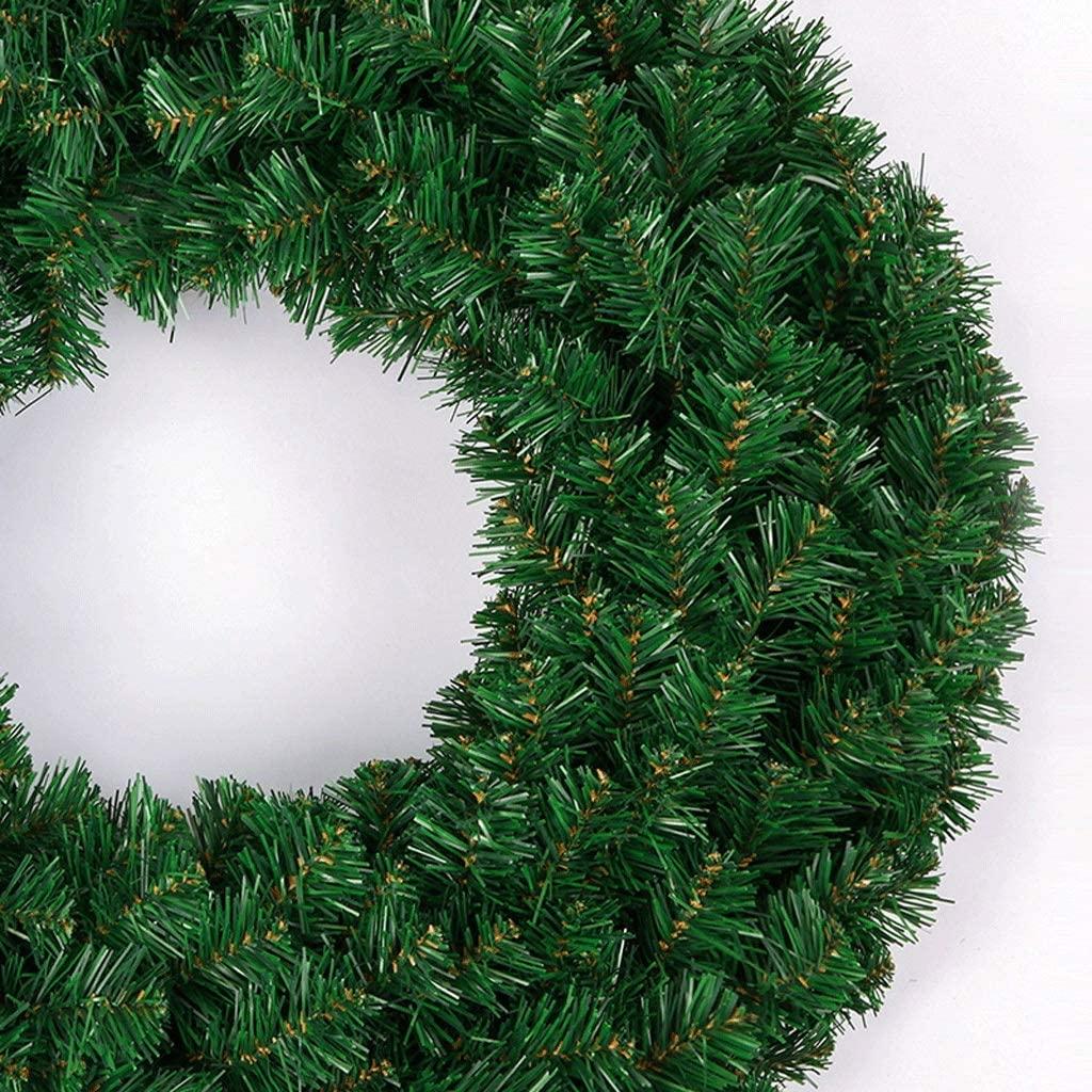 NYKK Front Door Wreath Artificial Green Pine  Christmas Wreaths 4 Sizes Christmas Pine s for Christmas, Home or Wedding Party Decorations (Green) Simulation Wreath (Size : 80cm)