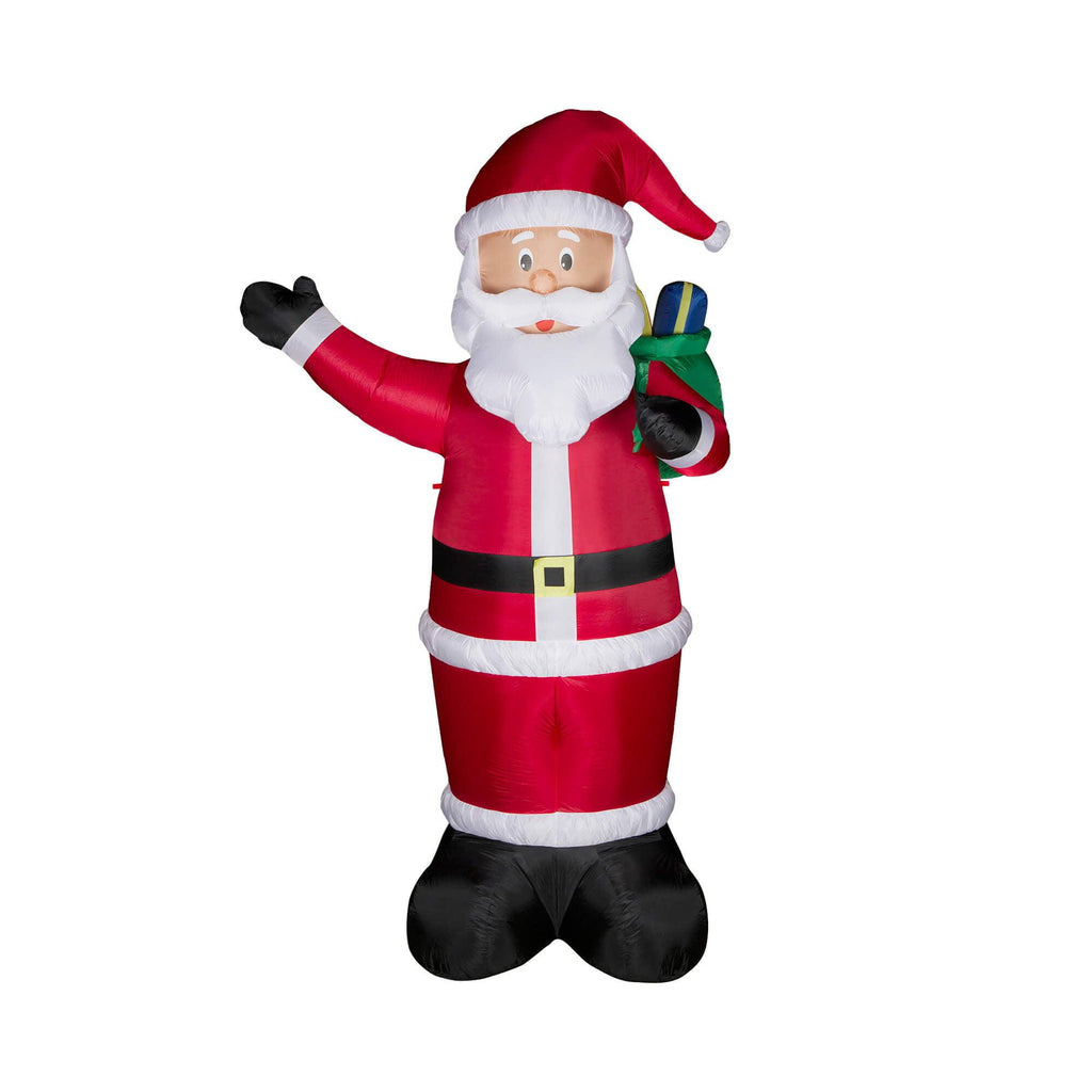 Glitzhome 11.81''H Outdoor Winter Christmas Lighted Inflatable Santa Décor