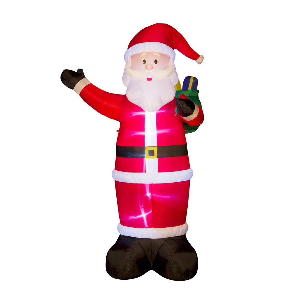 Glitzhome 11.81''H Outdoor Winter Christmas Lighted Inflatable Santa Décor