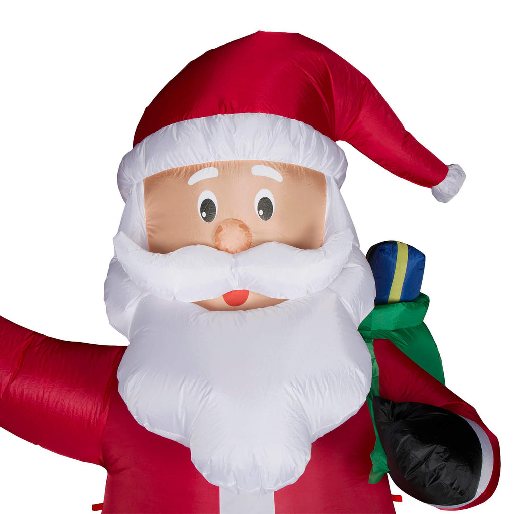 Glitzhome 11.81''H Outdoor Winter Christmas Lighted Inflatable Santa Décor