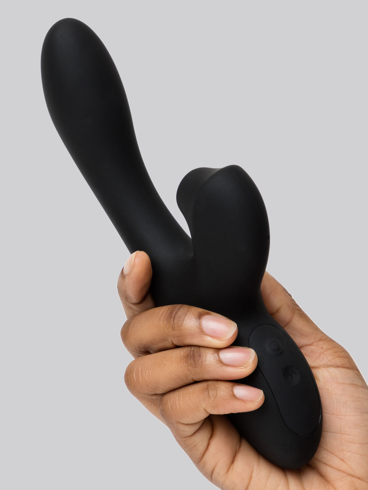 Lovehoney Dual Embrace Warming G-Spot and Clitoral Suction Rabbit Vibrator, Black