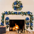 2.3 ft. Artificial Christmas Garland Pre-Lit Teardrop Swag Wreath Garland Hang Ornaments