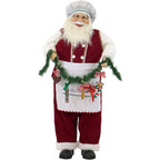 36 in. Chrismtas Dancing Baking Santa with Apron and Christmas Cookie Garland