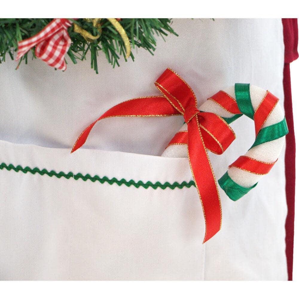 36 in. Chrismtas Dancing Baking Santa with Apron and Christmas Cookie Garland