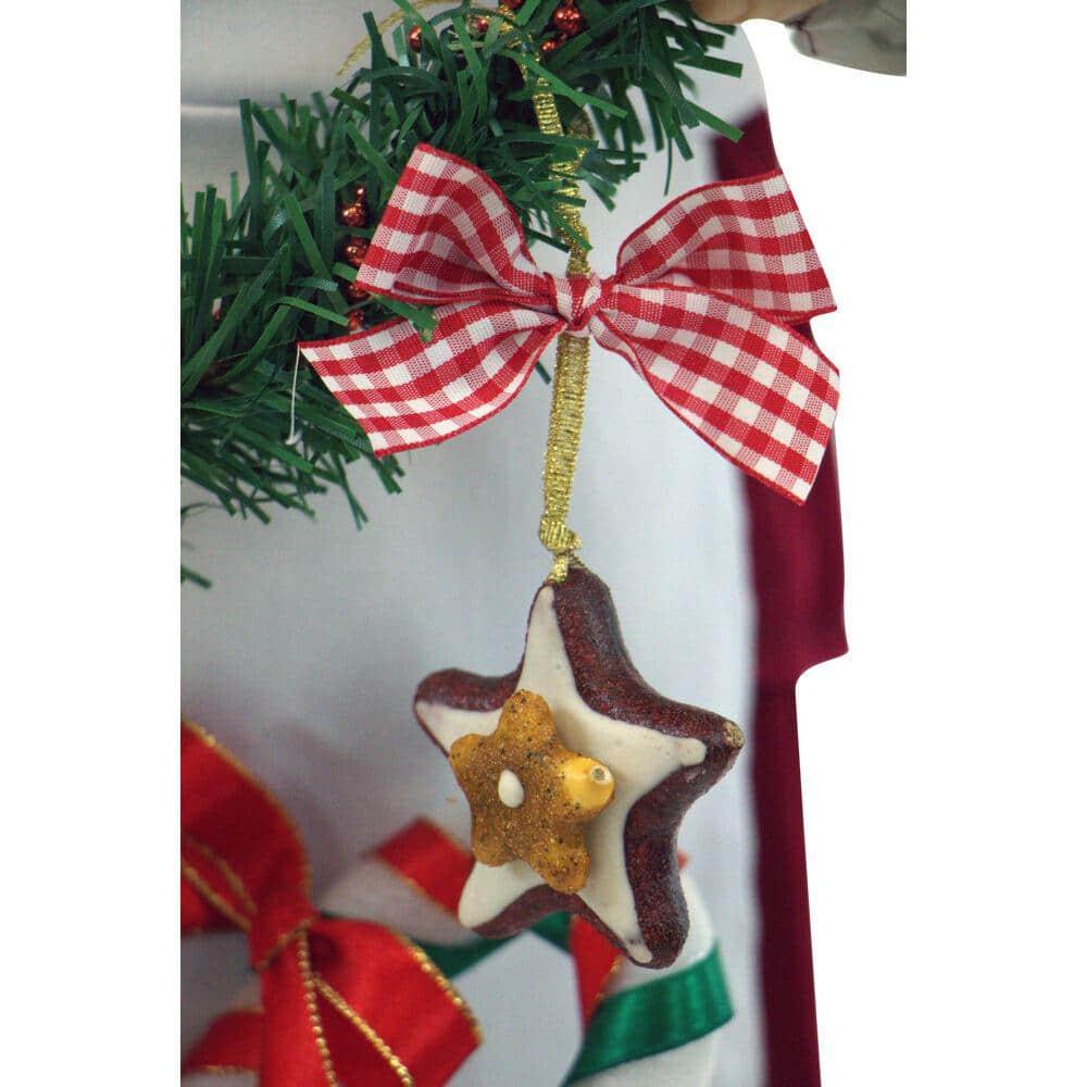 36 in. Chrismtas Dancing Baking Santa with Apron and Christmas Cookie Garland