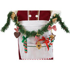 36 in. Chrismtas Dancing Baking Santa with Apron and Christmas Cookie Garland