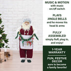 36 in. Chrismtas Dancing Baking Santa with Apron and Christmas Cookie Garland