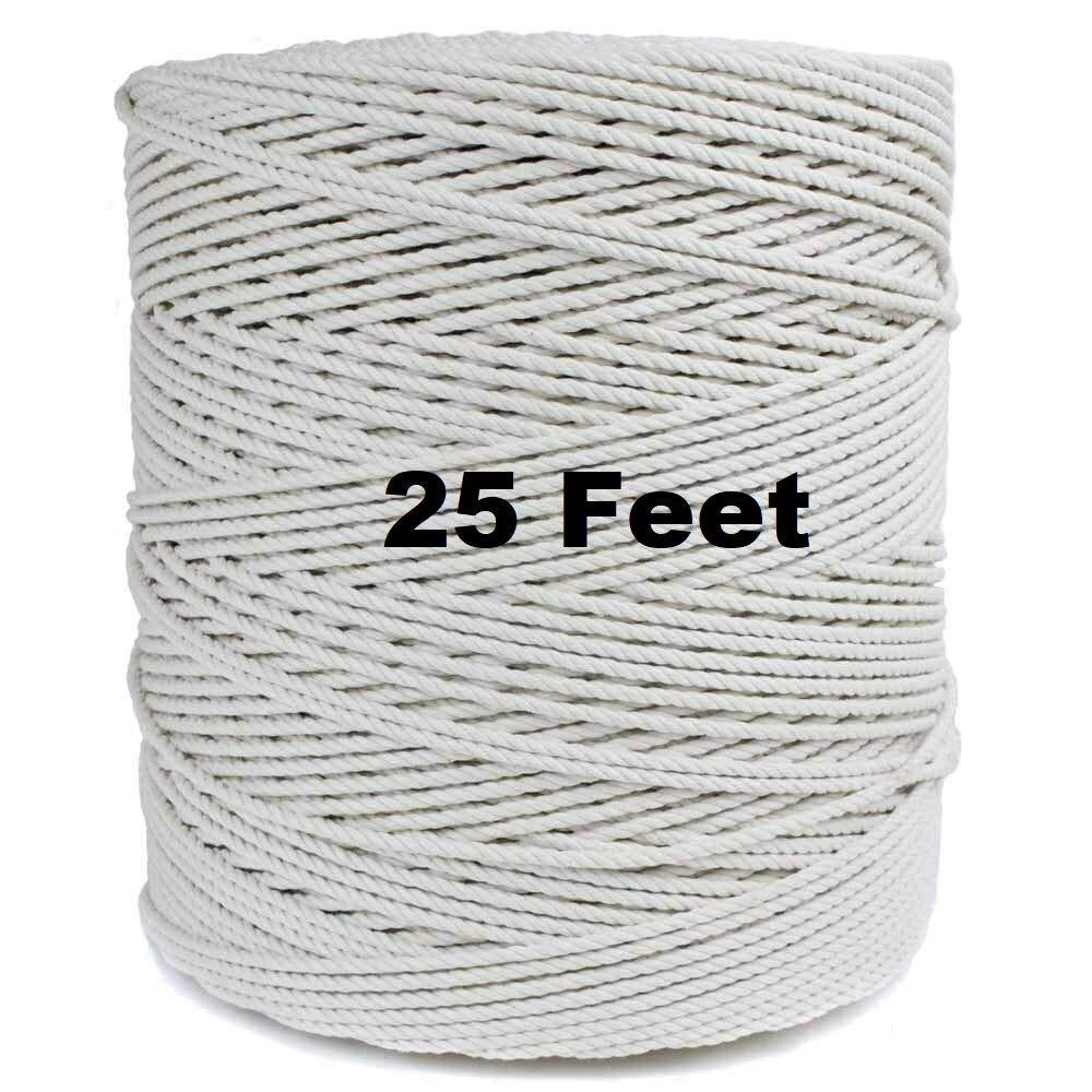 DN_OUT Beautiful and Durable Natural White Cotton Rope - 1 1/2 Inches - 25 Feet.