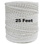 DN_OUT Beautiful and Durable Natural White Cotton Rope - 1 1/2 Inches - 25 Feet.