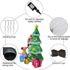 LUYIYI 6 Feet Inflatable Christmas Tree Funny Christmas Tree Blowing Santa's Dog Garden Holiday Decorations Outdoor Christmas Decorations with LED Lights-Green