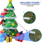 LUYIYI 6 Feet Inflatable Christmas Tree Funny Christmas Tree Blowing Santa's Dog Garden Holiday Decorations Outdoor Christmas Decorations with LED Lights-Green