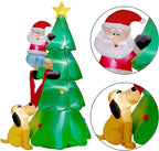 LUYIYI 6 Feet Inflatable Christmas Tree Funny Christmas Tree Blowing Santa's Dog Garden Holiday Decorations Outdoor Christmas Decorations with LED Lights-Green