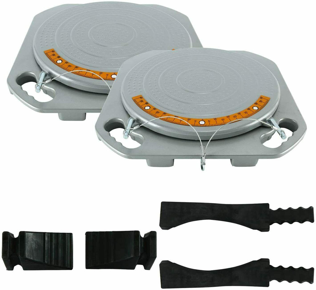 One Pair Aluminum Turntable Wheel Alignment 360閹 Rotating Turn Plate Table 3 Ton
