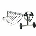 18 ft pool cover reel set aluminum in-ground swimming pool solar cover reel