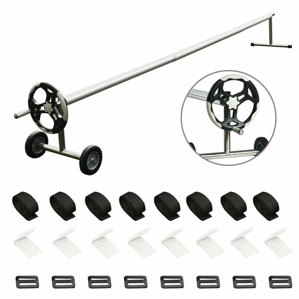 18 ft pool cover reel set aluminum in-ground swimming pool solar cover reel