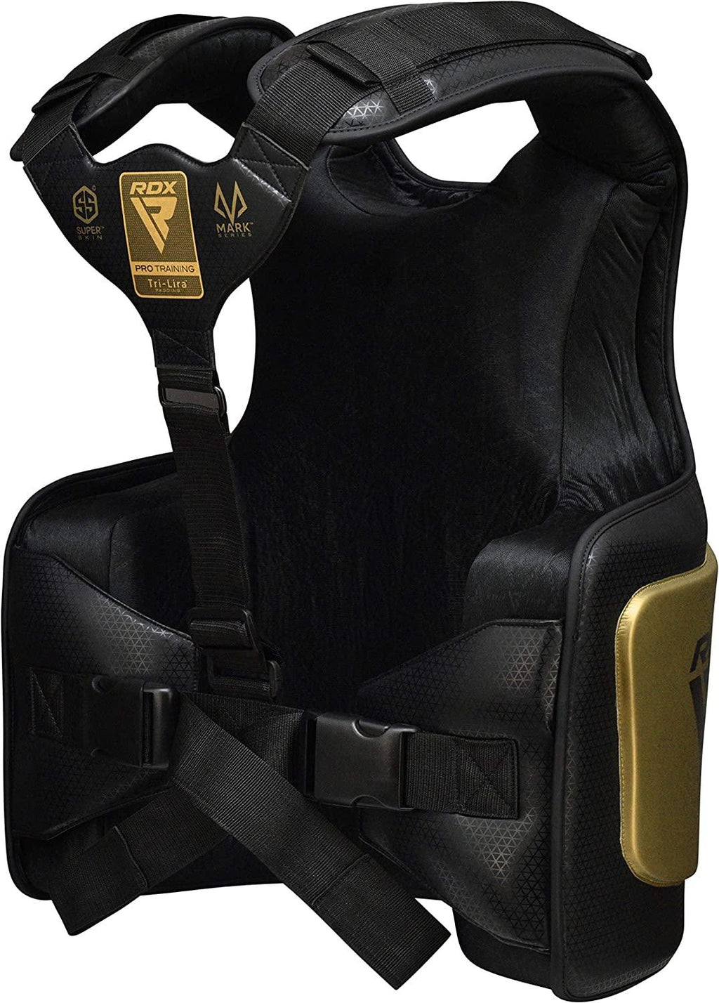 RDX Chest Guard MMA Training, Maya Hide Leather MARK Pro TRI-LIRA Padded Adjustable Body Protector