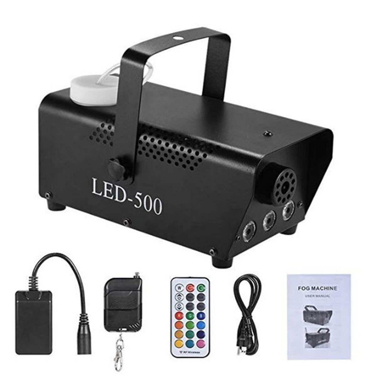 Viafly Wireless Control LED 500W Fog Smoke Machine Remote RGB Color Smoke Ejector LED QWEGF2141