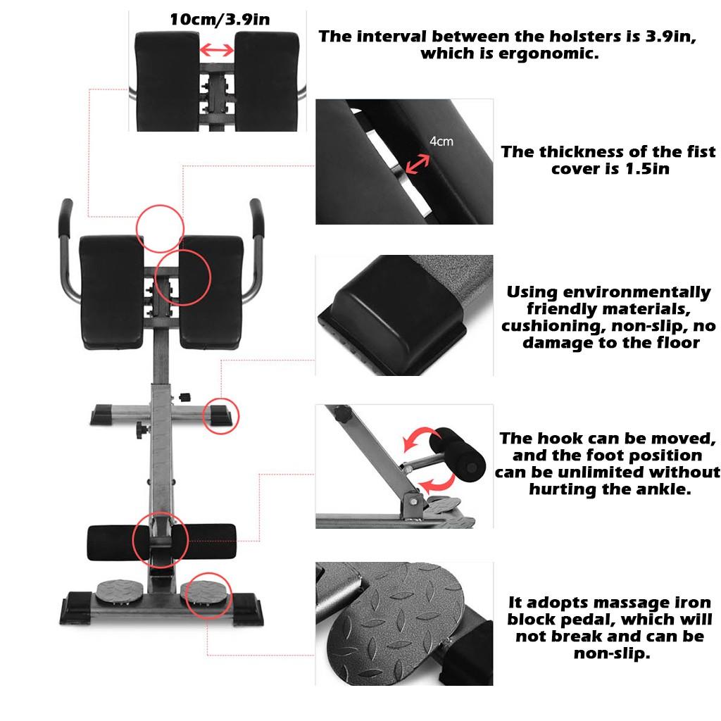Adjustable Roman Chair Back Hyperextension Bench for Strengthening Abs