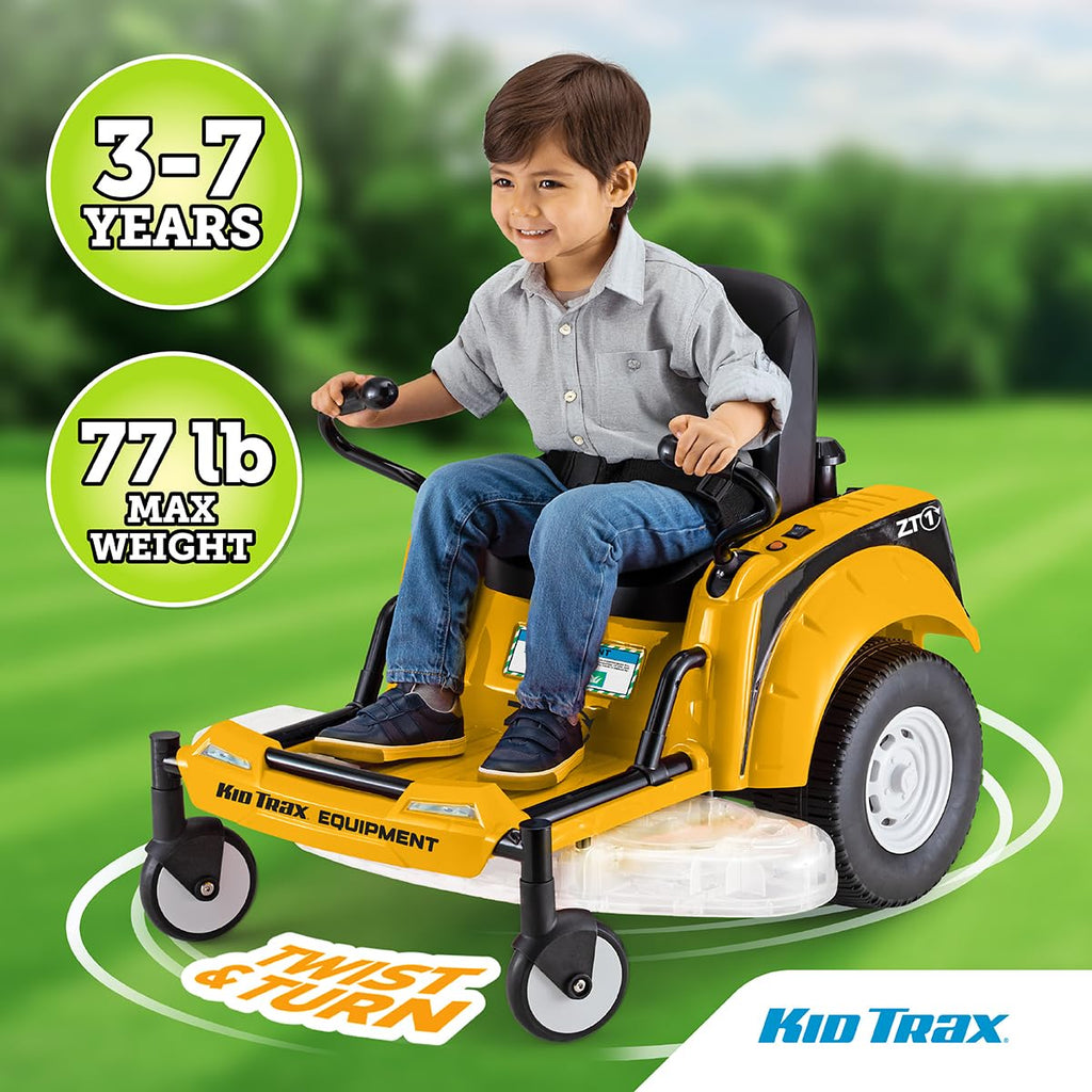 12V Zero Turn Lawn Mower Tractor Toy - Riding Lawn Mower, Outdoor Toys, Kids Electric Car, Ride On Tractor, Dual Handle, Twist and Turn, Speed to 3MPH, Max Weight of 77lbs, A3-7, Yellow