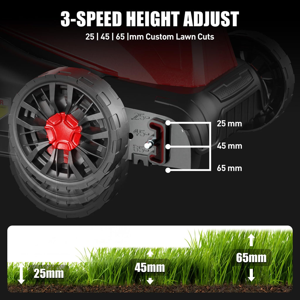 12Amp 16" Lawn Mower, 3-Position Height Adjustment, 2-in-1 Mulching &amp; Bagging, Corded Lawn Mower for Your Garden