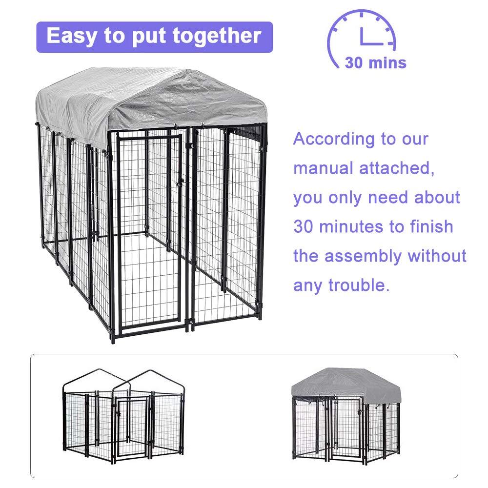 8 Panel Pet Playpen Indoor Outdoor Dog Playpen,Portable Folding Puppy Playpen for Small/Medium/LarDogs,Garden House Dog Fence Metal Exercise Pen,24",30",36",42",48" (Adjustable Shape/Heavy Duty)