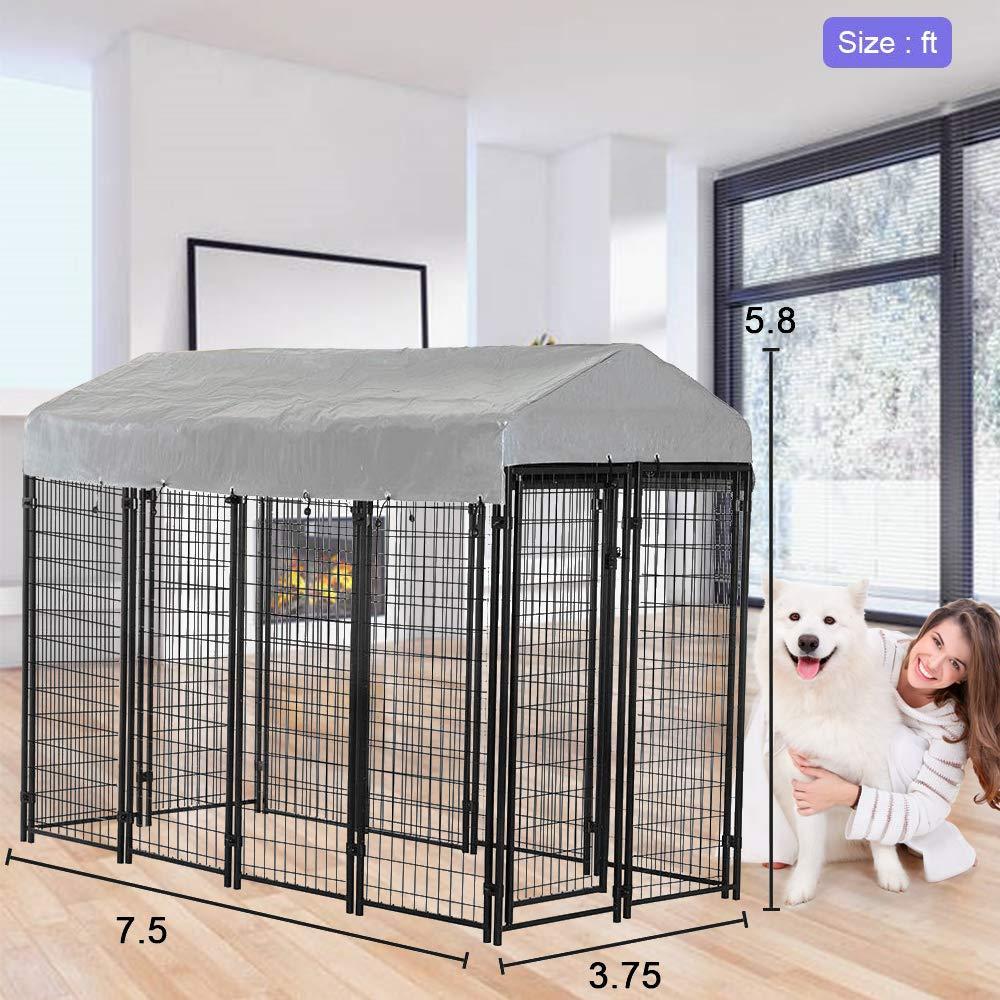 8 Panel Pet Playpen Indoor Outdoor Dog Playpen,Portable Folding Puppy Playpen for Small/Medium/LarDogs,Garden House Dog Fence Metal Exercise Pen,24",30",36",42",48" (Adjustable Shape/Heavy Duty)